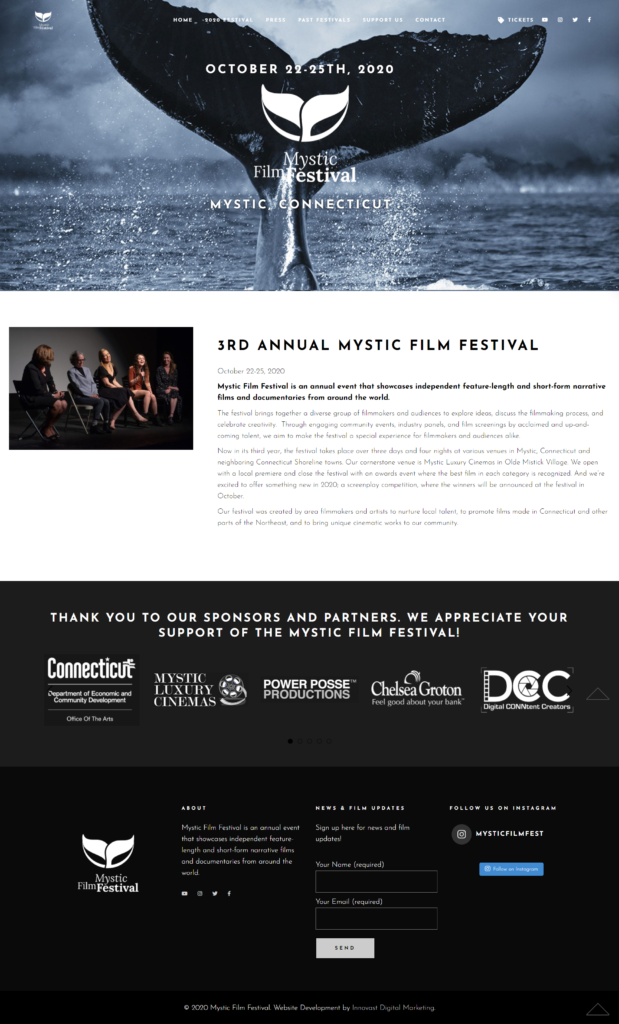 Film Festival website on WordPress by Innovast