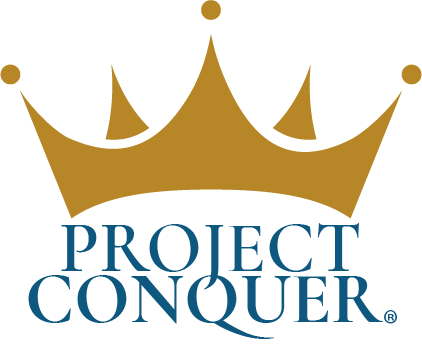 project conquer logo design by innovast