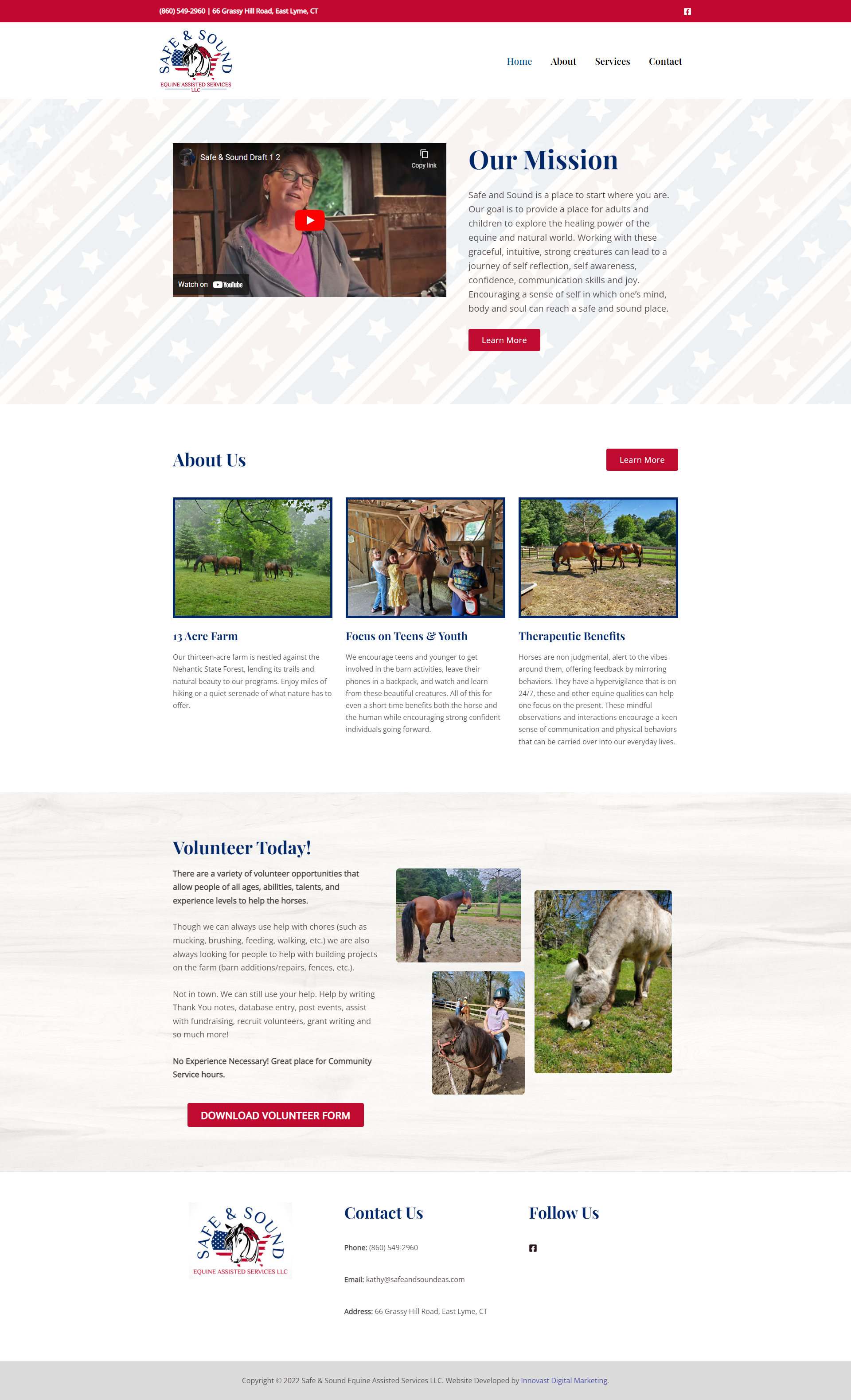 Safe and Sound Equine Assisted Services website by Innovast Digital Marketing