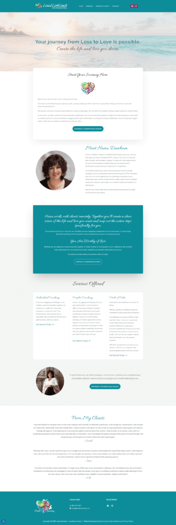 hana dunham website design by innovast digital marketing