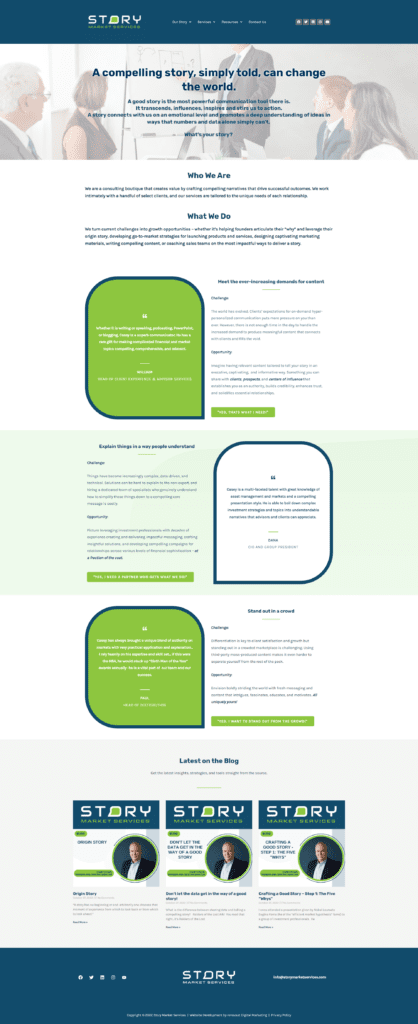 story market services website design by innovast