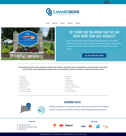 signage company website by innovast digital marketing