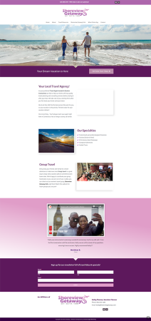 Shoreview Getaways Travel Agent website by Innovast